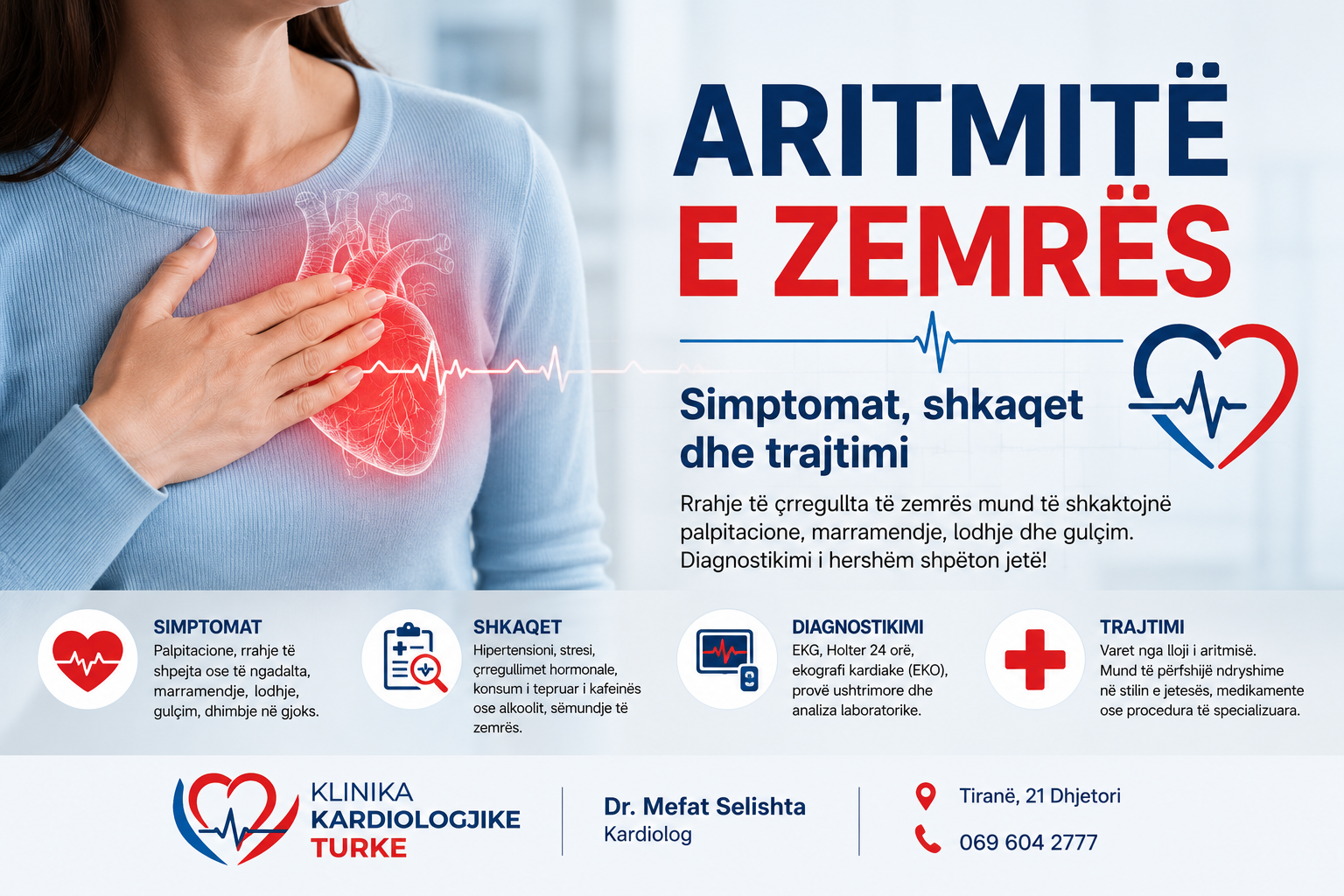 Aritmitë e zemrës: Simptomat, shkaqet dhe trajtimi