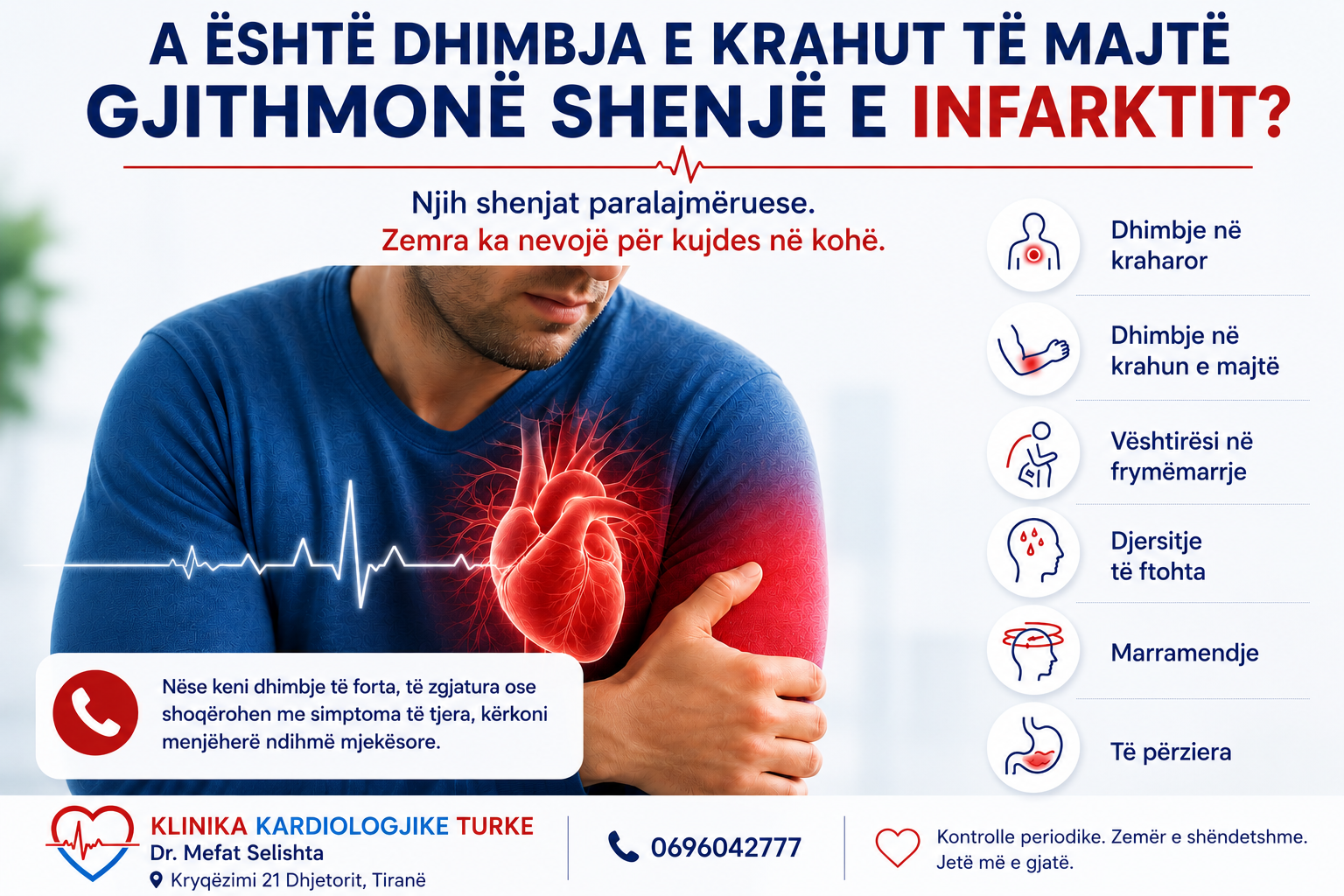 A është dhimbja e krahut të majtë gjithmonë shenjë e infarktit?