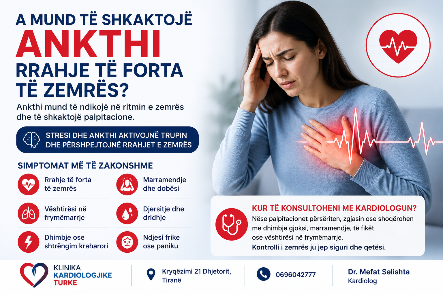 A mund të shkaktojë ankthi rrahje të forta të zemrës? | Simptomat dhe kur duhet të shqetësoheni