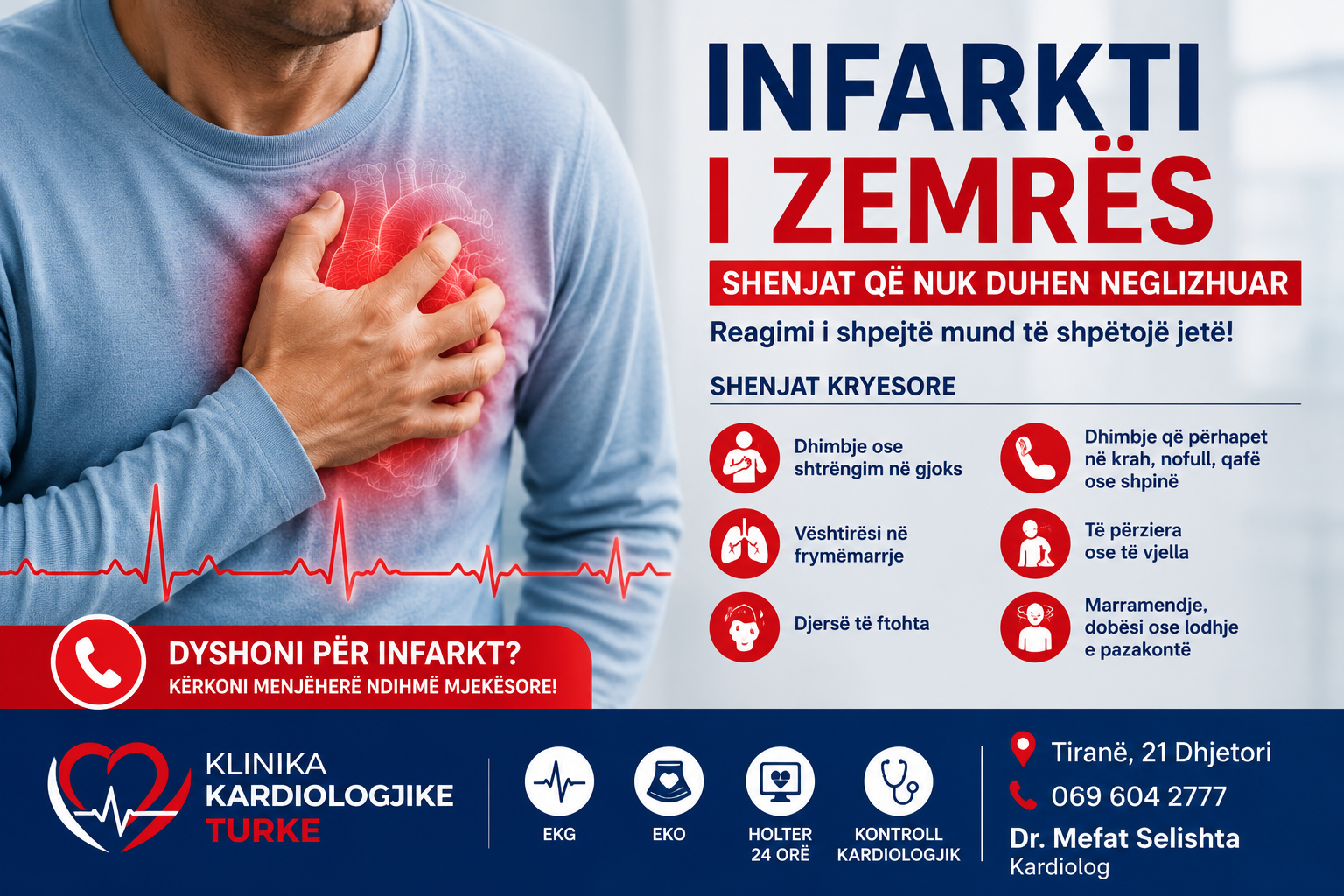 Infarkti i zemrës: Shenjat që nuk duhen neglizhuar
